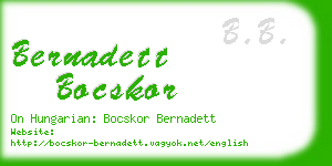 bernadett bocskor business card